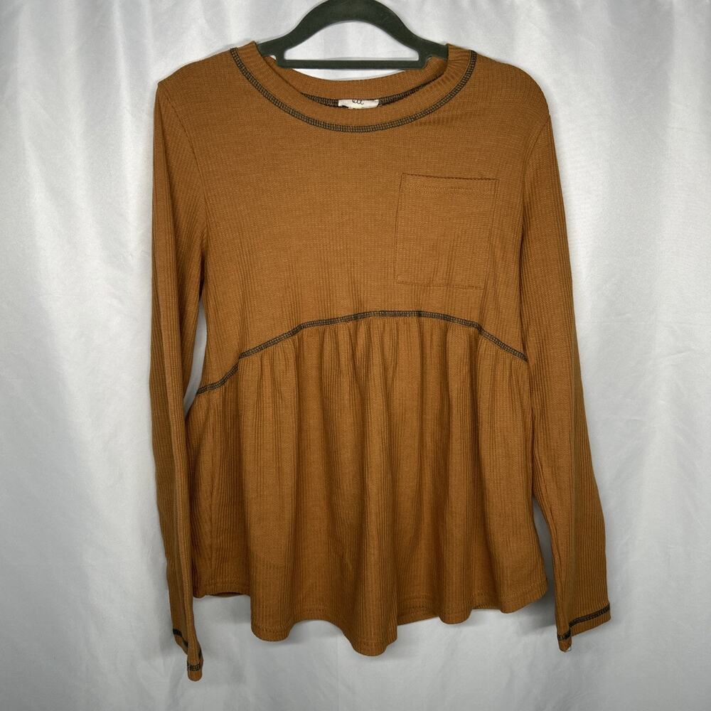 Ott Size Small Brown Dress Relaxed Button Front Shirt